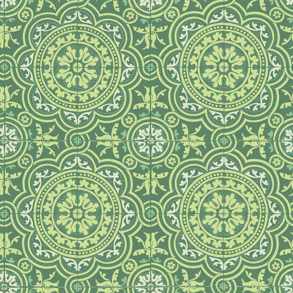 Piccadilly - Leaf Green & Mint On Forest Green By Cole & Son | Cole & Son Seville |Geometric Novelty Wallcovering Print