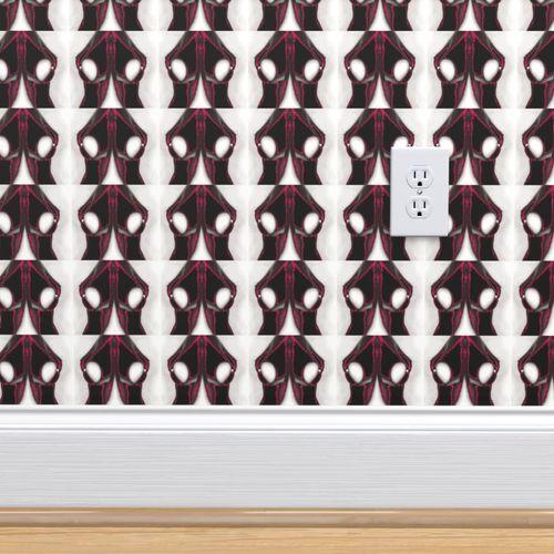 Analee Art Breasts Black White Magenta Traditional | Architectural Wallcoverings