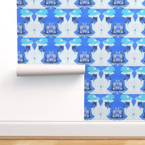 Zohar Absinthe Blue Contemporary | Architectural Wallcoverings