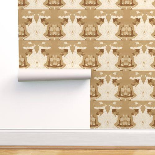 Zohar Absinthe Beige Vintage Art Deco | Architectural Wallcoverings