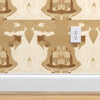 Arlene Absinthe Sepia Traditional Wallpaper