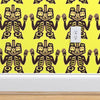 Tiki Wiki Lounge Yellow Traditional Wallpaper