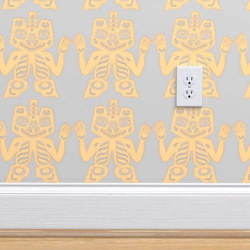 Tiki Wiki Lounge Cream Traditional Wallpaper