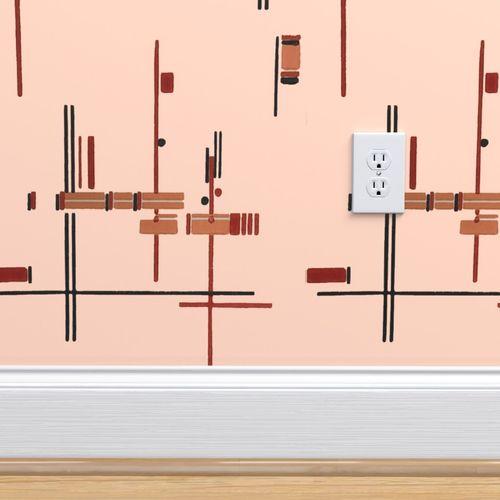 Drago Lago Peach Traditional Mid-Century Modern | Architectural Wallcoverings