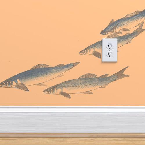 Chiba Bay Orange Traditional Wallpaper