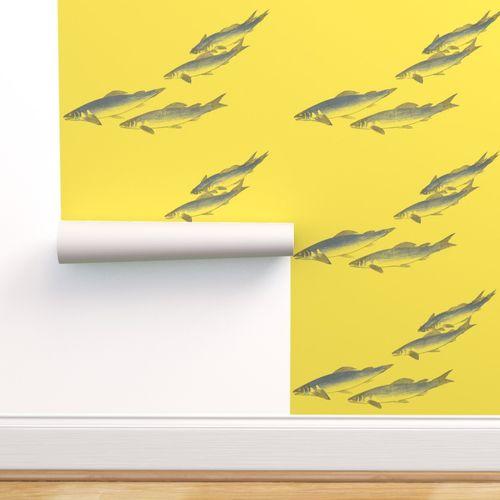 Chiba Shores Sunshine Yellow DW Wallpaper