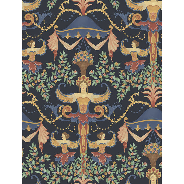 Chamber Angels - Denim Multi By Cole & Son | Cole & Son Historic Royal Palaces-Great Masters | Novelty Wallcovering
