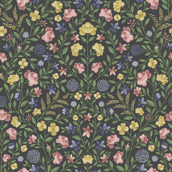 Court Embroidery - Yellow Multi By Cole & Son | Cole & Son Historic Royal Palaces-Great Masters |Botanical & Floral  Wallcovering