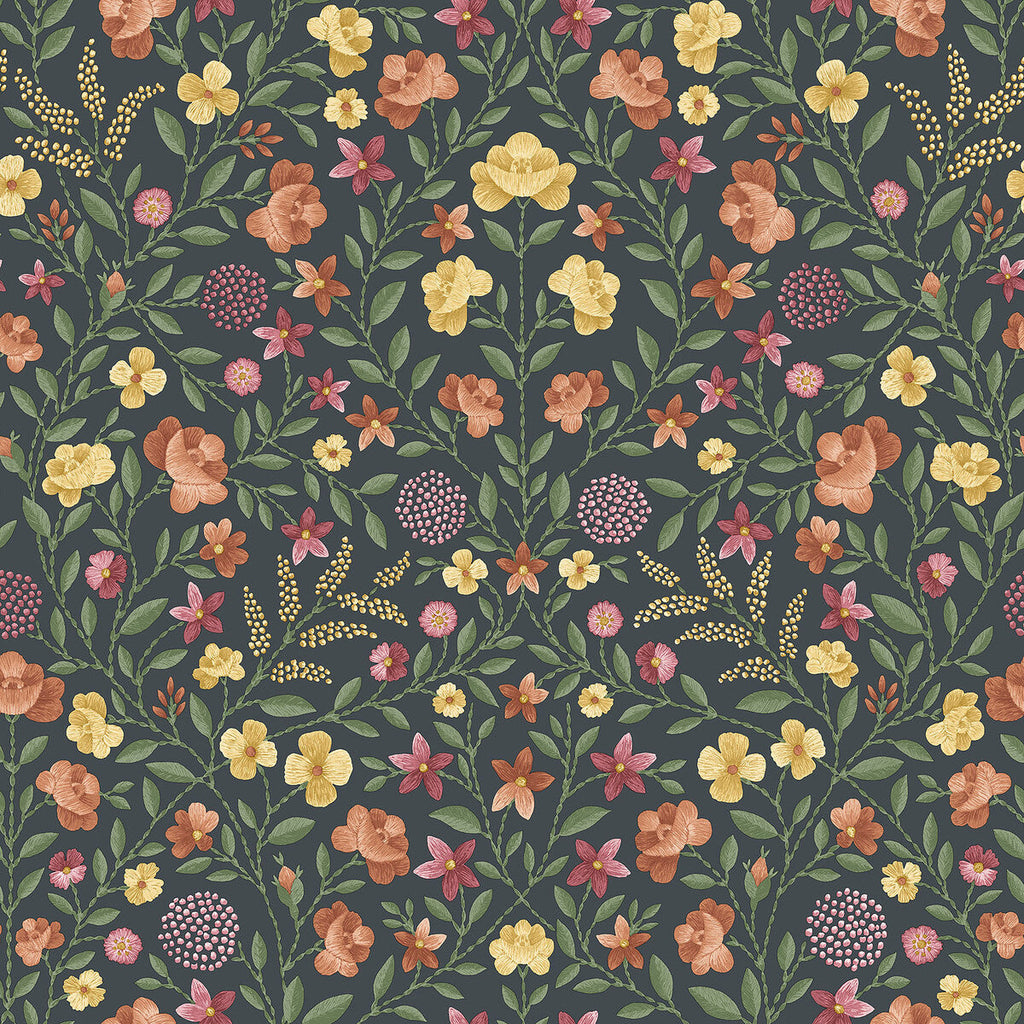 Court Embroidery - Marigold Multi By Cole & Son | Cole & Son Historic Royal Palaces-Great Masters |Botanical & Floral  Wallcovering