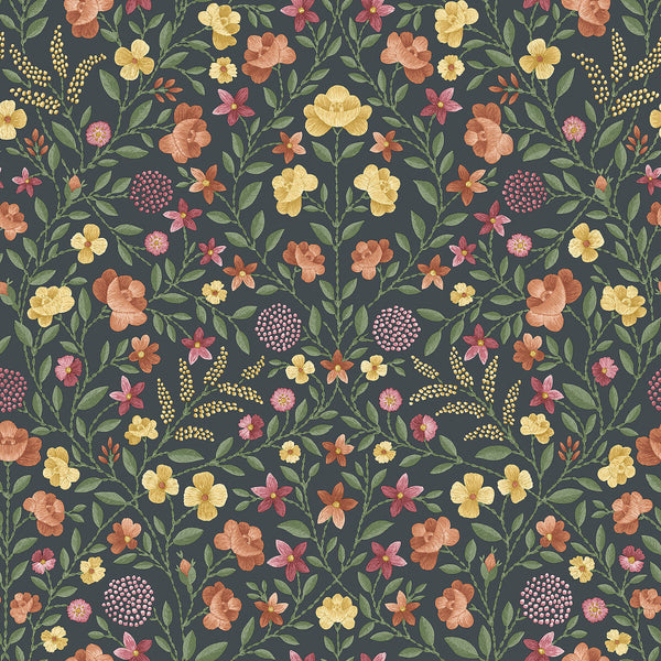Court Embroidery - Marigold Multi By Cole & Son | Cole & Son Historic Royal Palaces-Great Masters |Botanical & Floral  Wallcovering
