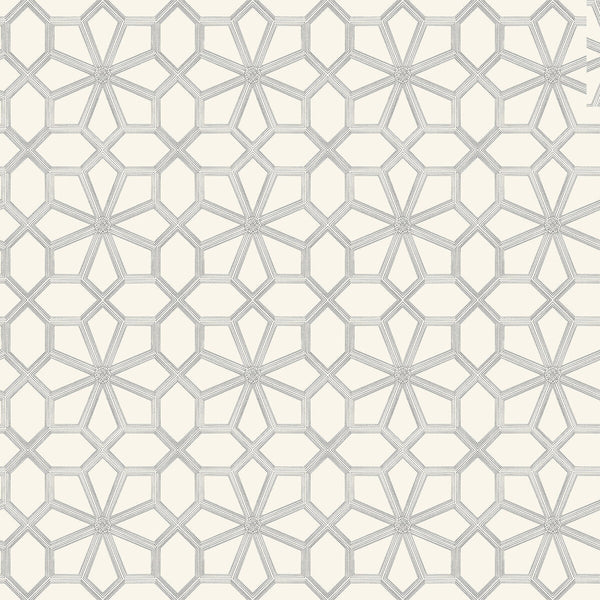 Wolsey Stars - Soot On Snow Ivory By Cole & Son | Cole & Son Historic Royal Palaces-Great Masters | Geometric Wallcovering Print