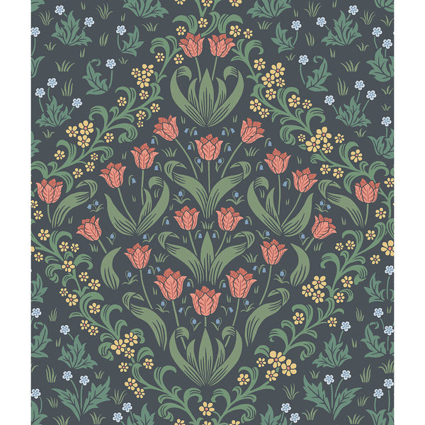Tudor Garden - Ro&Fgrn/Char Multi By Cole & Son | Cole & Son Historic Royal Palaces-Great Masters |Botanical & Floral  Wallcovering