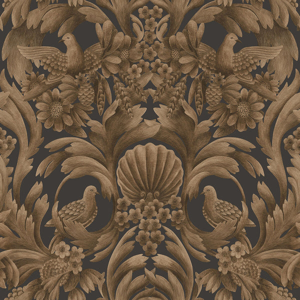 Gibbons Carving - Mbrnz/Chr Bronze By Cole & Son | Cole & Son Historic Royal Palaces-Great Masters | Damask Wallcovering