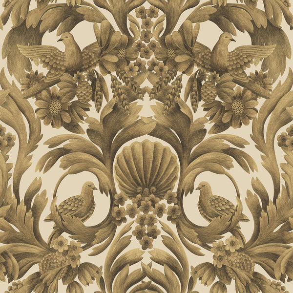 Gibbons Carving - Mgld/Sand Gold By Cole & Son | Cole & Son Historic Royal Palaces-Great Masters | Damask Wallcovering