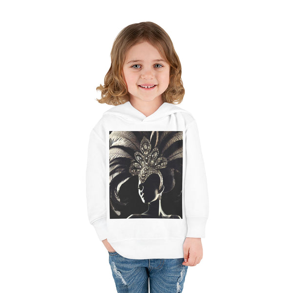 Toddler Fleece Hoodie with Elegant Feather Design