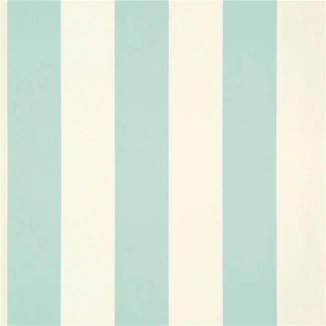 Spalding Stripe Duck Egg Blue Wallpaper | Ralph Lauren