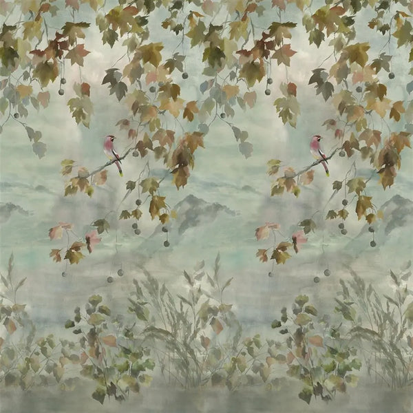 Miyako Autumn Scene 2 Panel  Dove Wallpaper | Designers Guild Europe