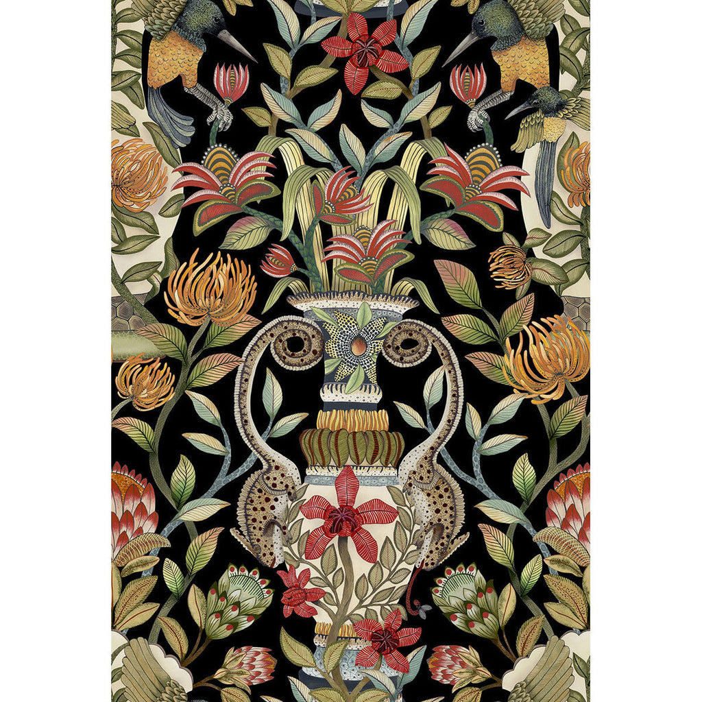 Protea Garden - Olv&Rg/Blck Multi By Cole & Son | Cole & Son Ardmore-Jabula |Animal/Insects Botanical & Floral Wallcovering Print