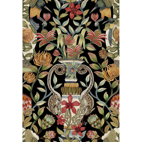 Protea Garden - Olv&Rg/Blck Multi By Cole & Son | Cole & Son Ardmore-Jabula |Animal/Insects Botanical & Floral Wallcovering Print