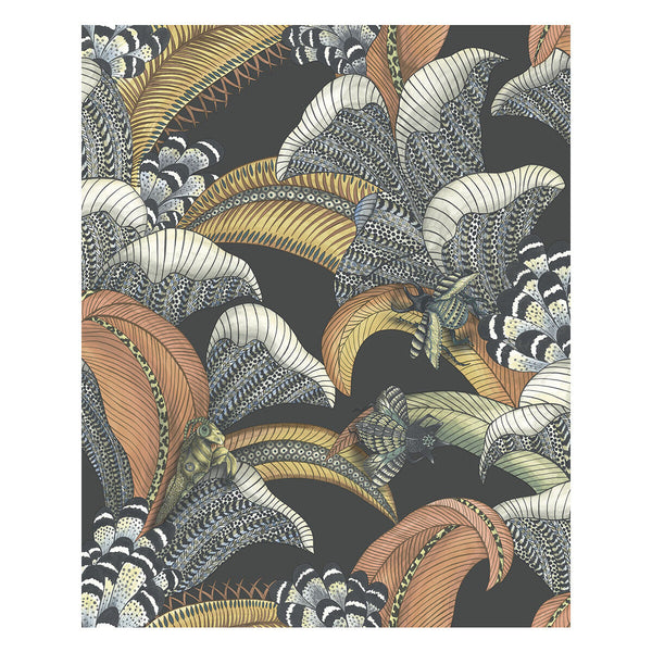 Hoopoe Leaves - Charcoal Charcoal By Cole & Son | Cole & Son Ardmore-Jabula |Animal/Insects Botanical & Floral Wallcovering Print