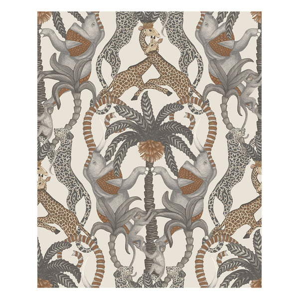 Safari Totem - Gngr&Tp/Prchmnt Brown By Cole & Son | Cole & Son Ardmore-Jabula | Novelty Wallcovering Print