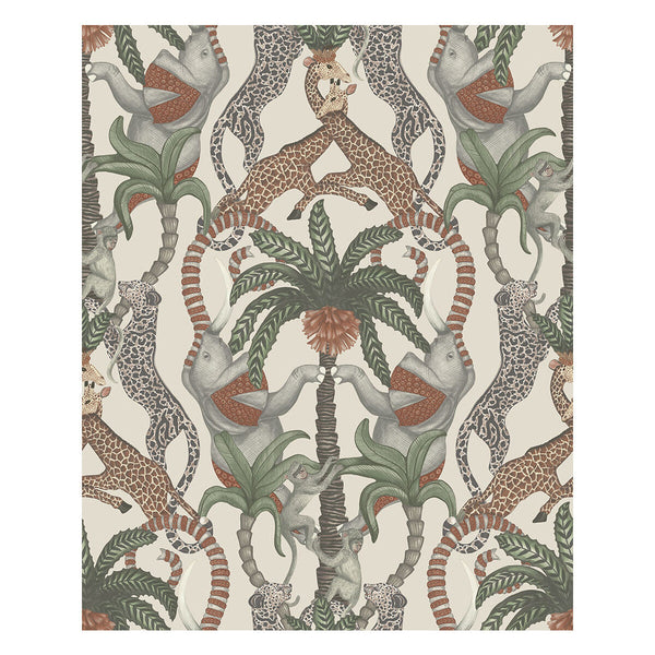 Safari Totem - Trct&Frstgrn/Stn Brown By Cole & Son | Cole & Son Ardmore-Jabula | Novelty Wallcovering Print