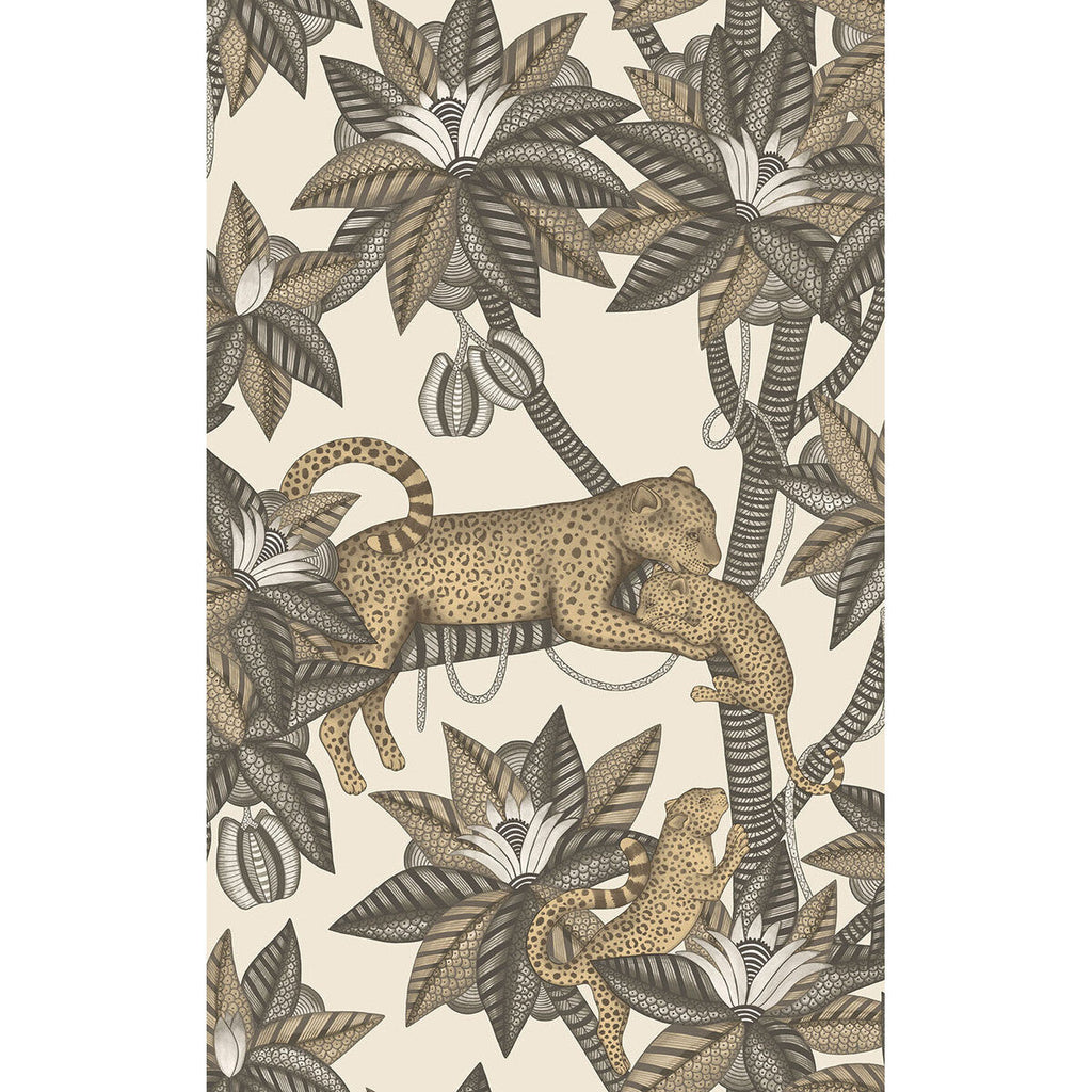 Satara - Soot&Metgld/Linen Gold By Cole & Son | Cole & Son Ardmore-Jabula |Animal/Insects Botanical & Floral Wallcovering Print