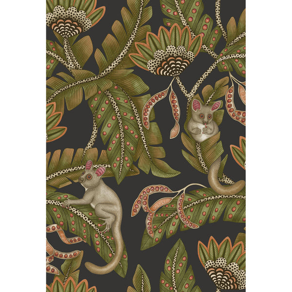 Bush Baby - Spgrn&Orng/Blck Multi By Cole & Son | Cole & Son Ardmore-Jabula |Animal/Insects Botanical & Floral Wallcovering Print