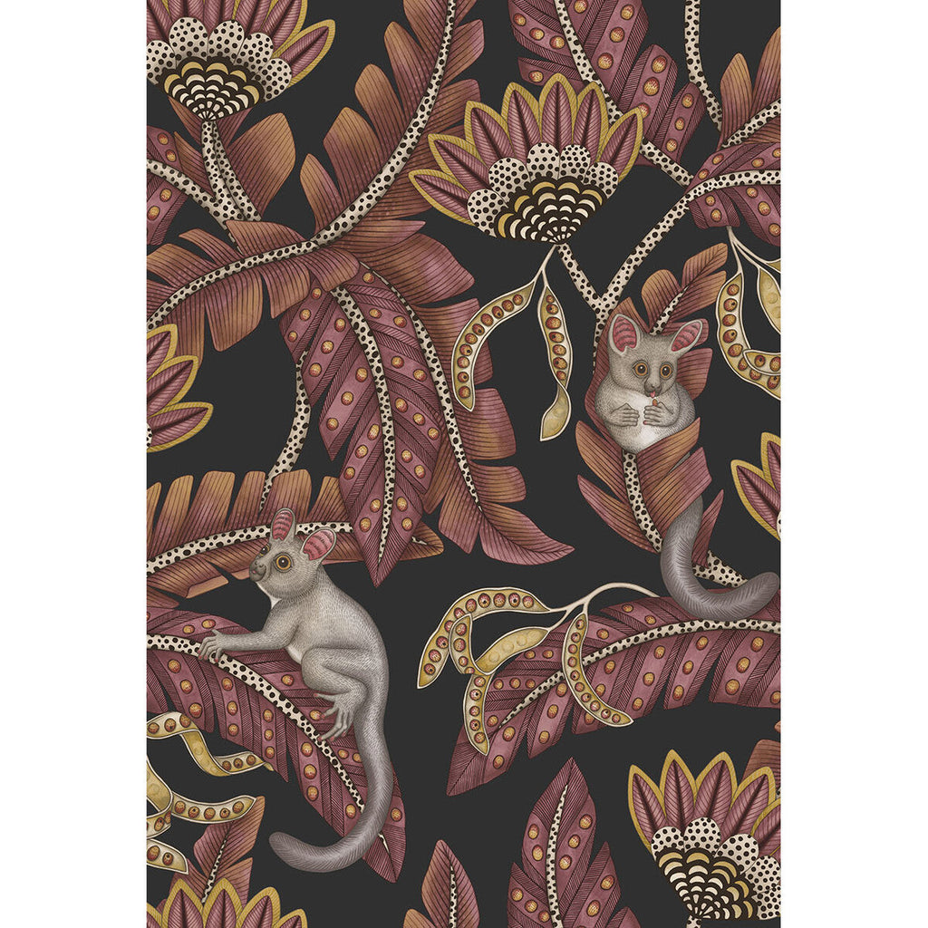 Bush Baby - Crmsn&Mrgld/Chrcl Rust By Cole & Son | Cole & Son Ardmore-Jabula |Animal/Insects Botanical & Floral Wallcovering Print