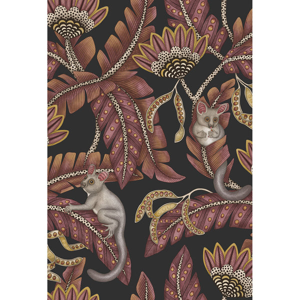 Bush Baby - Crmsn&Mrgld/Chrcl Rust By Cole & Son | Cole & Son Ardmore-Jabula |Animal/Insects Botanical & Floral Wallcovering Print