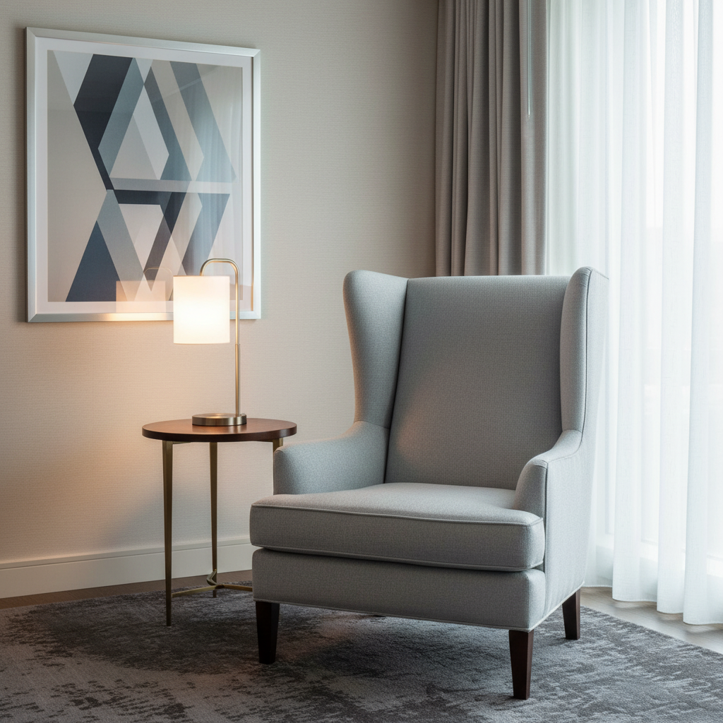 Fine Pebble Grain Soft Gray Upholstered Chair | Architectural Fabrics