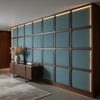 Smooth Solid Texture Dusty Teal Upholstered Wall Panel | Architectural Fabrics