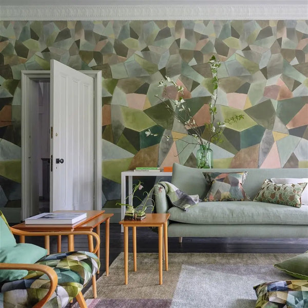 Géo Moderne Panel 01 Jade Wallpaper | Designers Guild Europe