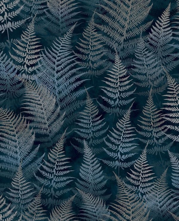 Clarissa Hulse Woodland Fern French Navy Wallcovering | Graham & Brown