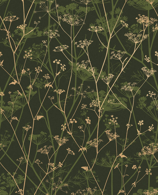 Clarissa Hulse Wild Chervil Sage & Gold Wallcovering | Graham & Brown