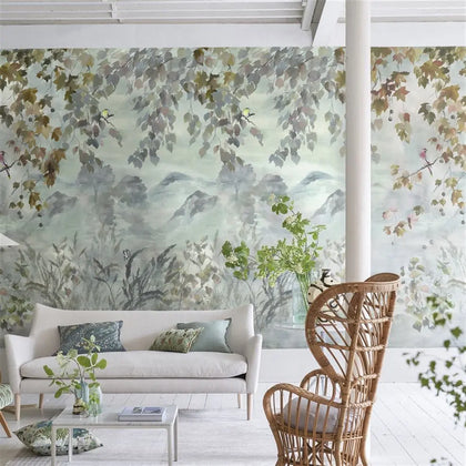 Miyako Autumn Scene 1 Panel 1 Dove | Designers Guild Europe