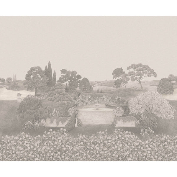 Idyll - Platinum Pearl White By Cole & Son | Cole & Son The Gardens Vol I |Animal/Insects Botanical & Floral Wallcovering Print