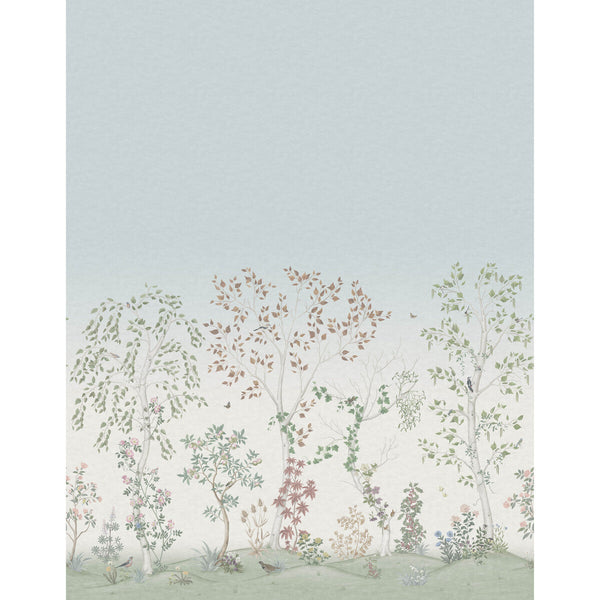 Seasonal Woods - Clear Skies Multi By Cole & Son | Cole & Son The Gardens Vol I |Animal/Insects Botanical & Floral Wallcovering Print