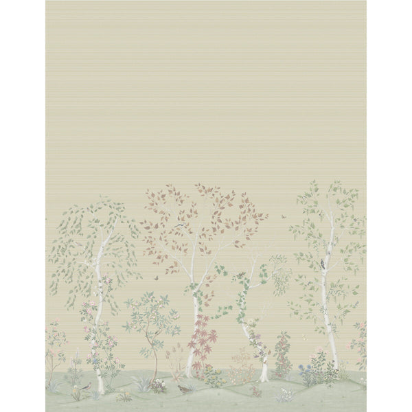 Seasonal Woods - Oat Natural Beige By Cole & Son | Cole & Son The Gardens Vol I |Animal/Insects Botanical & Floral Wallcovering Print