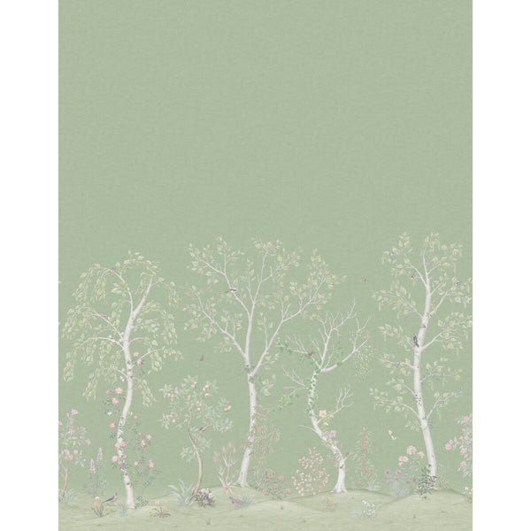 Seasonal Woods - Olive Green By Cole & Son | Cole & Son The Gardens Vol I |Animal/Insects Botanical & Floral Wallcovering Print