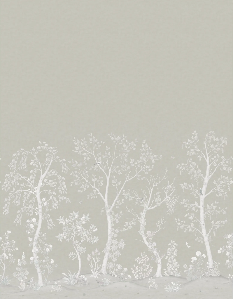 Seasonal Woods Silk Platinum | Cole & Son — full pattern repeat