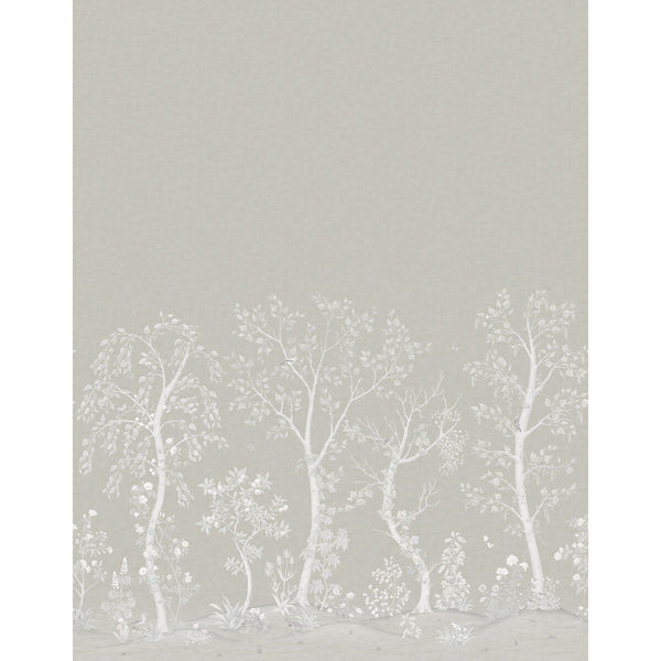 Seasonal Woods - Platinum Grey By Cole & Son | Cole & Son The Gardens Vol I |Animal/Insects Botanical & Floral Wallcovering Print