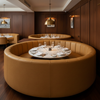 Smooth Pebble Grain Golden Wheat Upholstered Banquette | Architectural Fabrics
