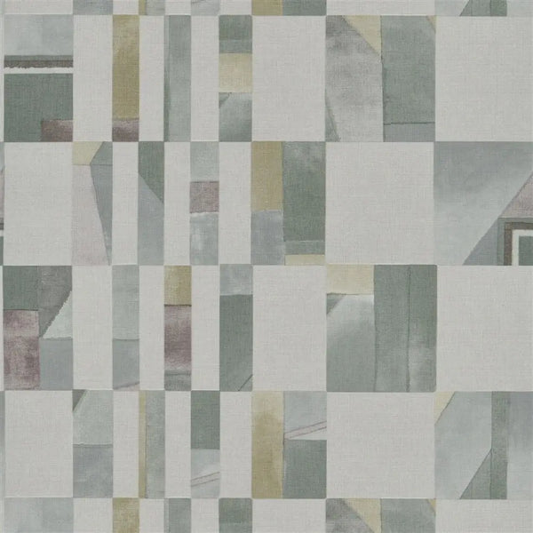 Parterre Geometric Pewter Wallpaper | Designers Guild Europe