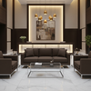 Fine Leather Grain Dark Chocolate Upholstered Sofa | Architectural Fabrics