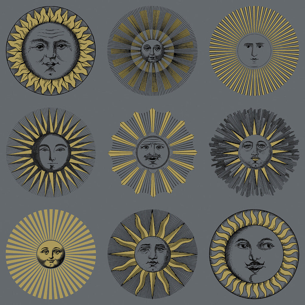 Soli - Midnight & Soft Gold Black By Cole & Son | Cole & Son Fornasetti Senza Tempo Ii |Metallic Novelty Wallcovering Print