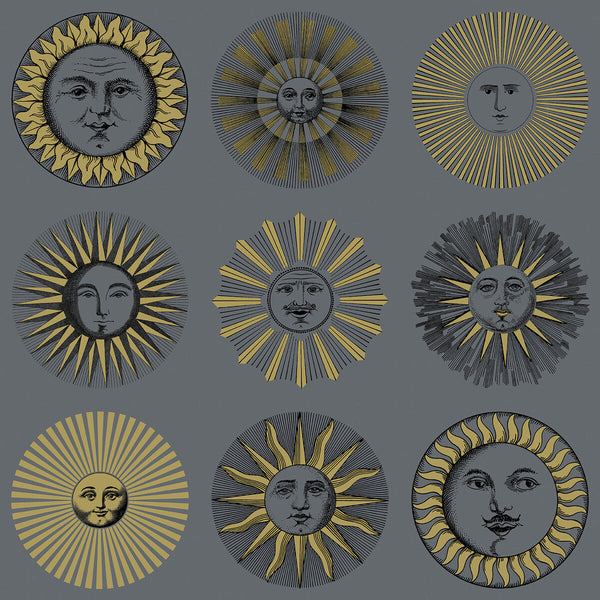 Soli - Midnight & Soft Gold Black By Cole & Son | Cole & Son Fornasetti Senza Tempo Ii |Metallic Novelty Wallcovering Print