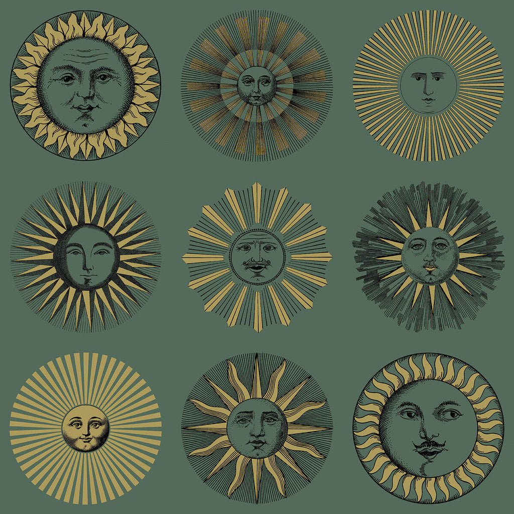 Soli - Emerald & Gold Green By Cole & Son | Cole & Son Fornasetti Senza Tempo Ii |Metallic Novelty Wallcovering Print