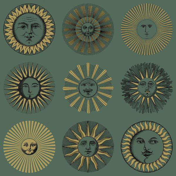 Soli - Emerald & Gold Green By Cole & Son | Cole & Son Fornasetti Senza Tempo Ii |Metallic Novelty Wallcovering Print