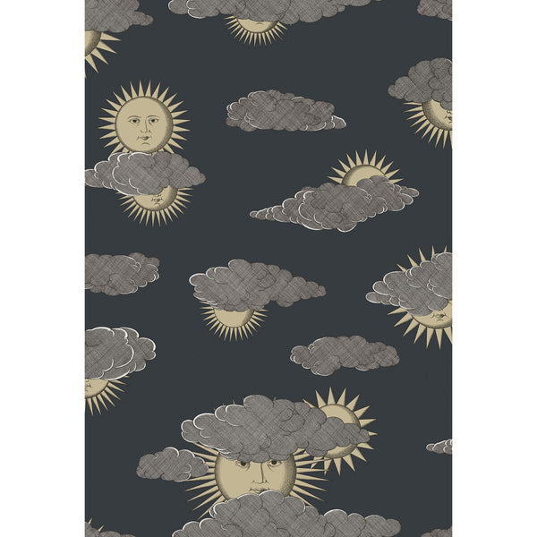 Soli E Nuvole - Gold Silver Gold By Cole & Son | Cole & Son Fornasetti Senza Tempo Ii |Metallic Novelty Wallcovering Print